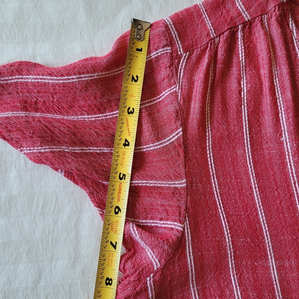 ELLE Women's Striped Red Top Short Sleeves Sixe XXL - Picture 7 of 9